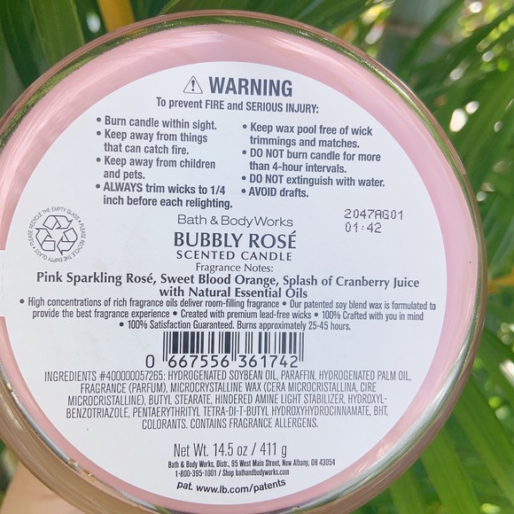 Bath and Body Works Bubbly Rose candle set - Picture 5 of 6